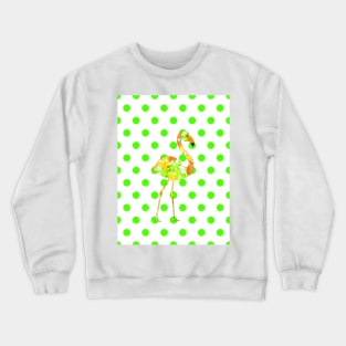 Flamingo On Green Crewneck Sweatshirt